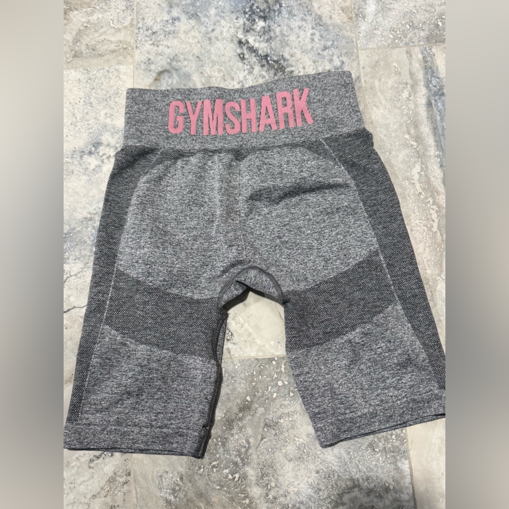 Gymshark Gray Athletic Shorts with Pink Logo